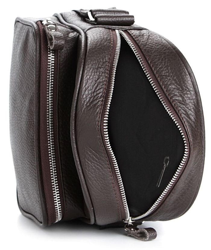 Чоловіча шкіряна сумка SHVIGEL 00899 Темно-коричневий купити недорого в Ти Купи