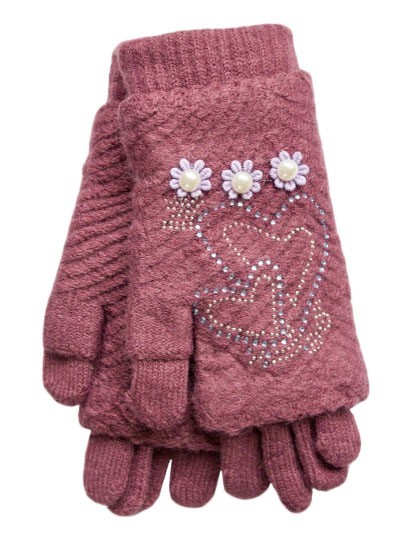 В’язані рожеві жіночі рукавички-сухлі рукавички купити недорого в Ти Купи