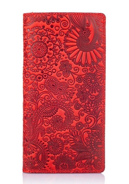 Кожаный бумажник Hi Art WP-05 Mehendi Art краснаый Красный купить недорого в Ты Купи