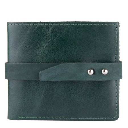 Кожаный бумажник Hi Art WP-07br Crystal Green Зелёный купить недорого в Ты Купи