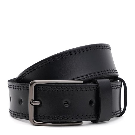 Чоловічий шкіряний ремінь Borsa Leather 115v1fx63-black купити недорого в Ти Купи