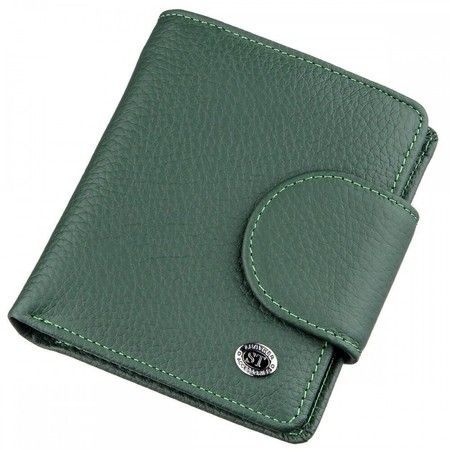 Женский тёмно-зелёный кошелёк из натуральной кожи ST Leather 18959 купить недорого в Ты Купи