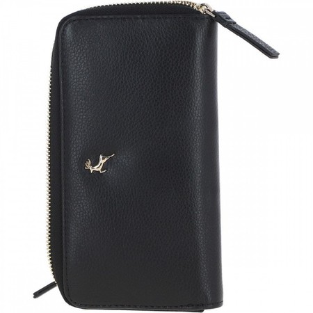Жіночий шкіряний гаманець Ashwood J51 Чорний із захистом RFID купити недорого в Ти Купи