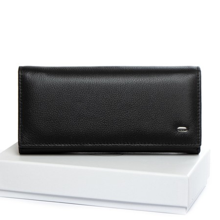 Шкіряний жіночий гаманець Classik DR. BOND W502-2 black купити недорого в Ти Купи