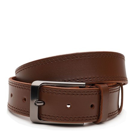 Мужской кожаный ремень Borsa Leather V1125FX47-brown купить недорого в Ты Купи