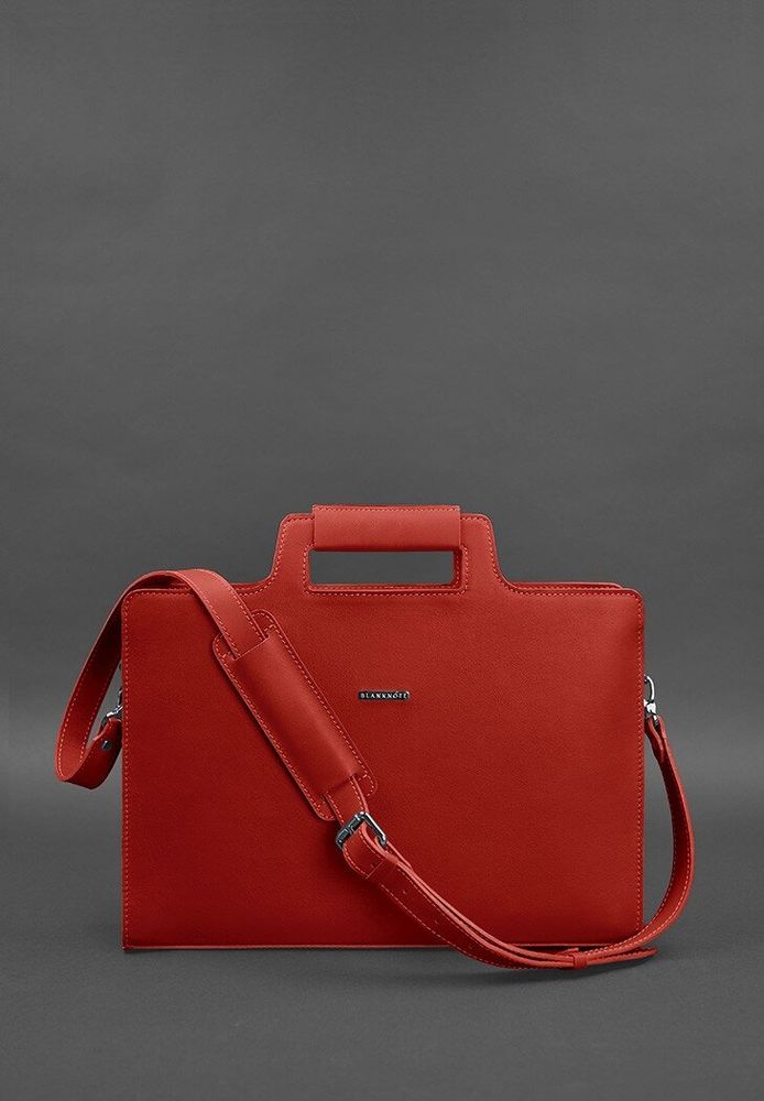 Жіноча шкіряна сумка для ноутбука і документів червона BlankNote BN-BAG-36-RED купити недорого в Ти Купи
