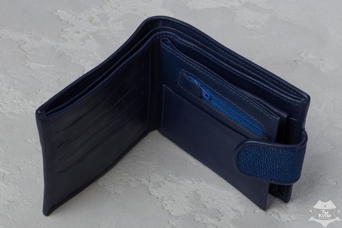 Женский синий кошелек из кожи ската Ekzotic Leather stw22_1 купить недорого в Ты Купи
