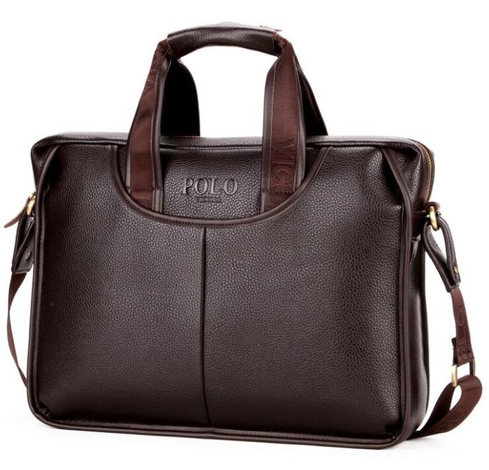 Мужская коричневая деловая сумка Polo 6607 купить недорого в Ты Купи