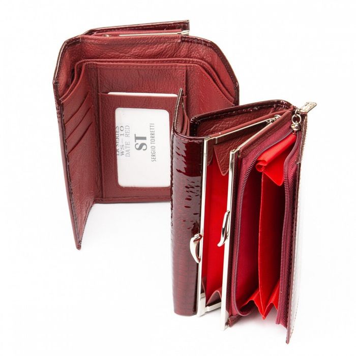 Жіночий гаманець зі шкіри LR SERGIO TORRETTI dark-red купити недорого в Ти Купи