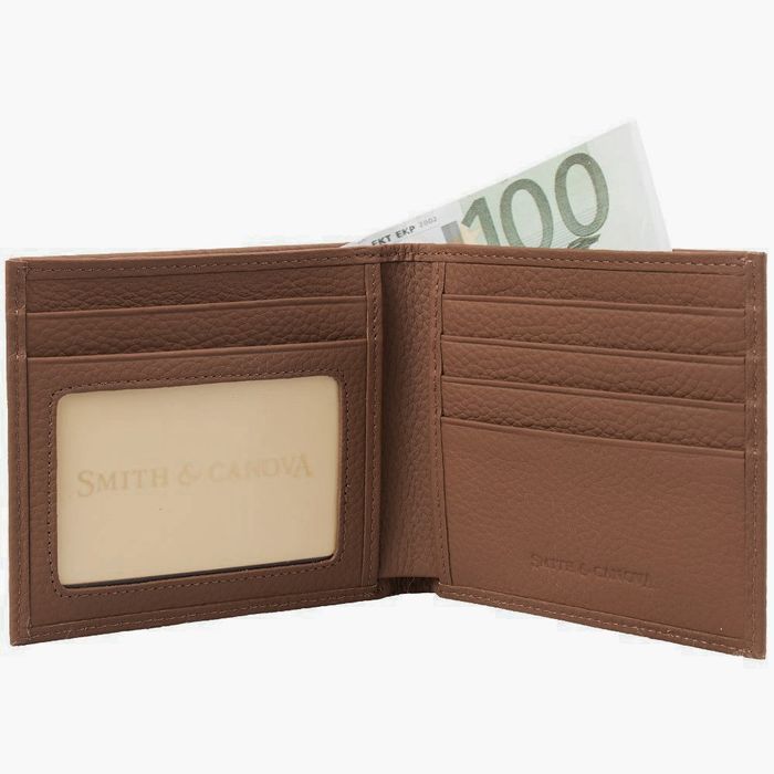 Мужской кожаный кошелек Smith & Canova 90013 (Tan) купить недорого в Ты Купи