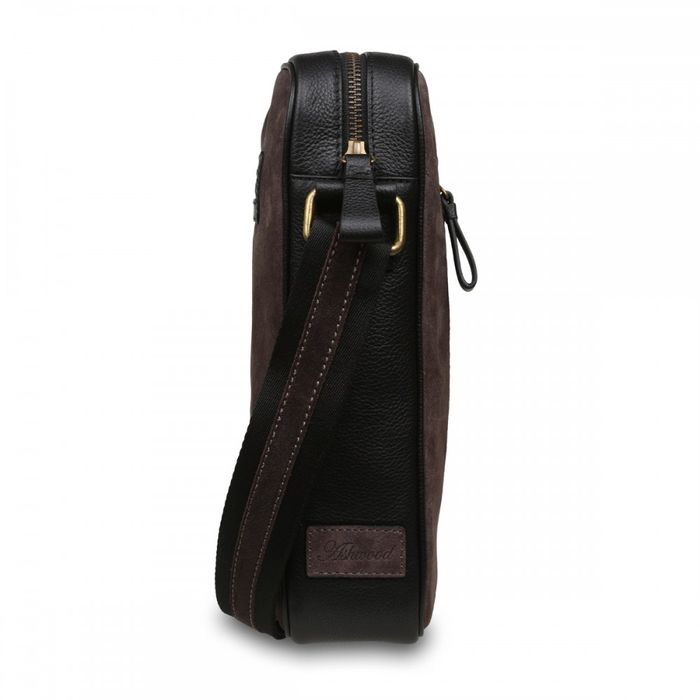 Чоловіча шкіряна сумка Ashwood Dani Grey (Сіро-коричневий) купити недорого в Ти Купи