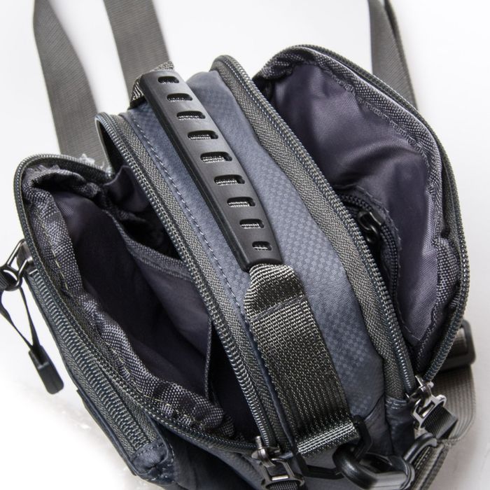 Мужская сумка через плечо и на пояс Lanpad 53230 grey купить недорого в Ты Купи