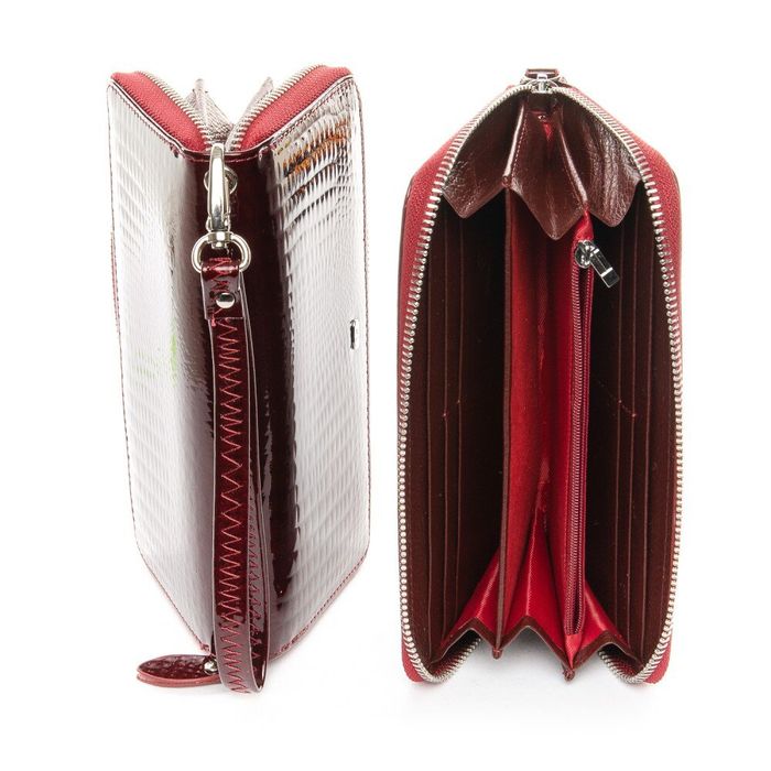 Жіночий лакований гаманець зі шкіри LR SERGIO TORRETTI W38 dark-red купити недорого в Ти Купи
