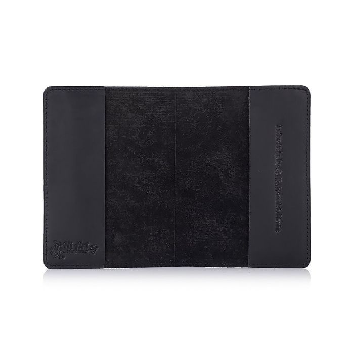 Шкіряна чорна обкладинка на паспорт HiArt PC-01Mehendi Art Чорний купити недорого в Ти Купи