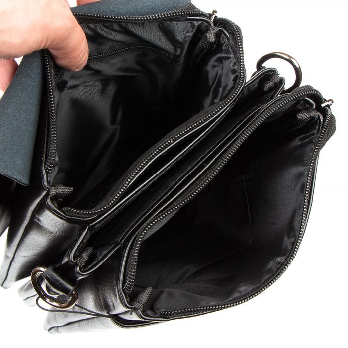 Чоловіча сумка через плече зі шкірозамінника DR. BOND 522-2 black купити недорого в Ти Купи