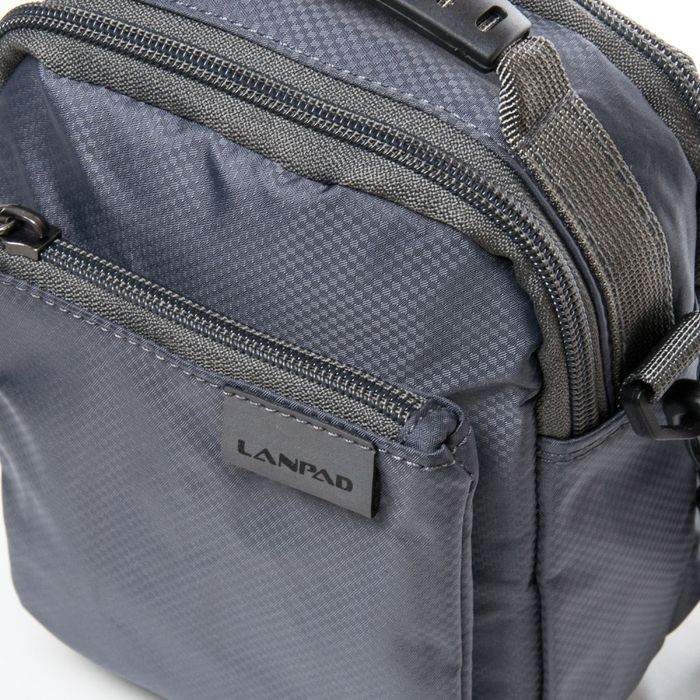 Мужская сумка через плечо и на пояс Lanpad 53230 grey купить недорого в Ты Купи