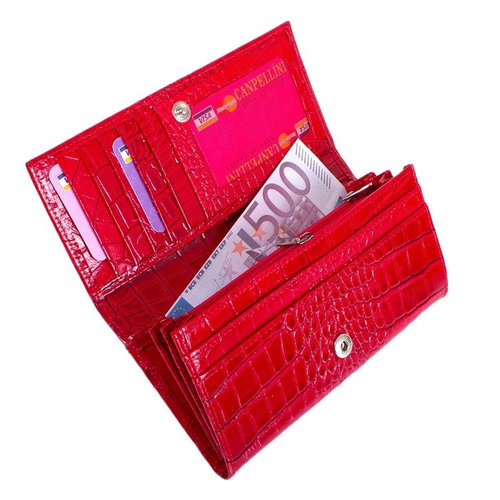 Женский кожаный красный кошелек CANPELLINI SHI2036-142 купить недорого в Ты Купи