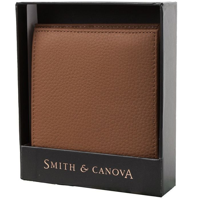 Мужской кожаный кошелек Smith & Canova 90013 (Tan) купить недорого в Ты Купи