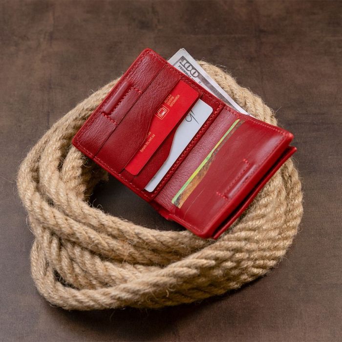Мужское портмоне из натуральной кожи GRANDE PELLE 11331 Красное купить недорого в Ты Купи