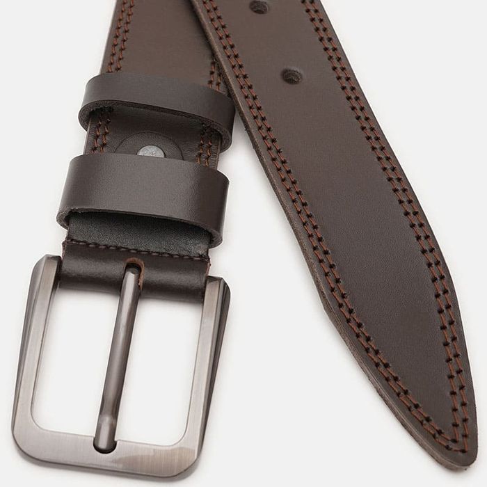 Мужской кожаный ремень Borsa Leather V1125FX18-brown купить недорого в Ты Купи