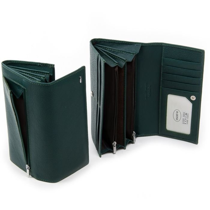 Жіночий шкіряний гаманець Classik DR. BOND W501 dark-green купити недорого в Ти Купи