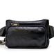 Кожаная черная сумка на пояс унисекс TARWA ga-8137-3md