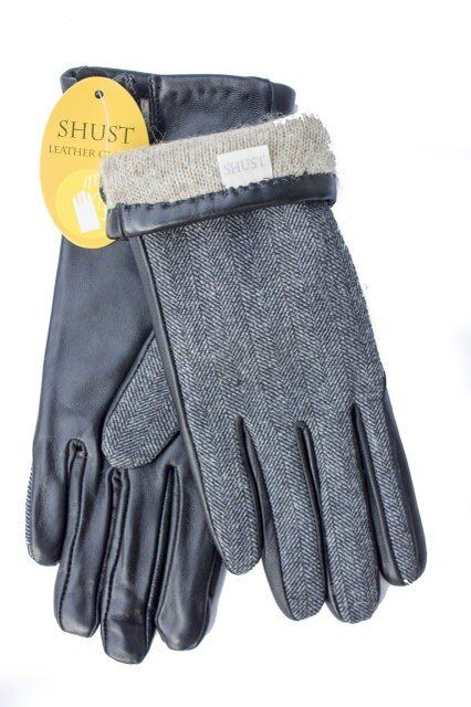 Женские серые комбинированные перчатки Shust Gloves M купить недорого в Ты Купи