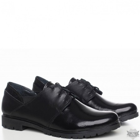 Черные лаковые демисезонные туфли Villomi 1012-10 купить недорого в Ты Купи