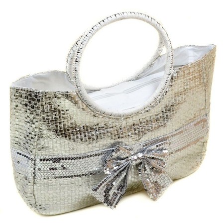Жіноча сумка-кошик з текстилю Podium PC5491R natural silver купити недорого в Ти Купи