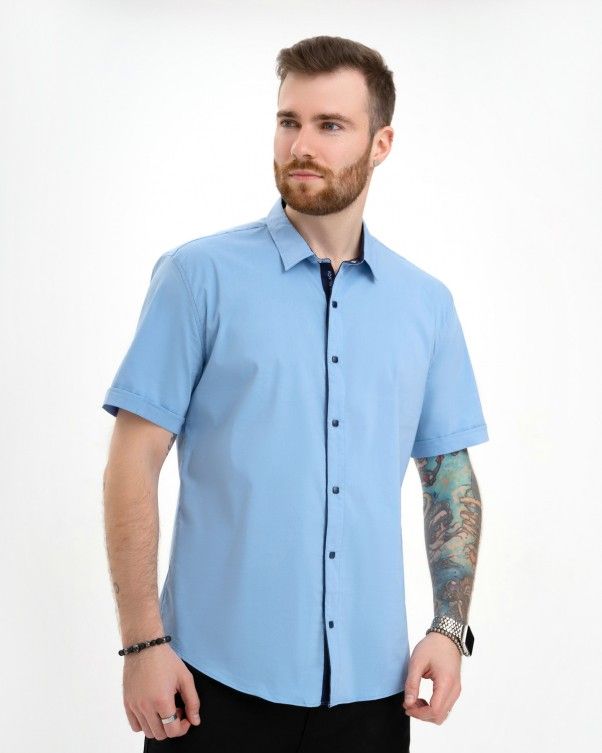 Рубашки ISSA PLUS GN4-133 M голубой купить недорого в Ты Купи