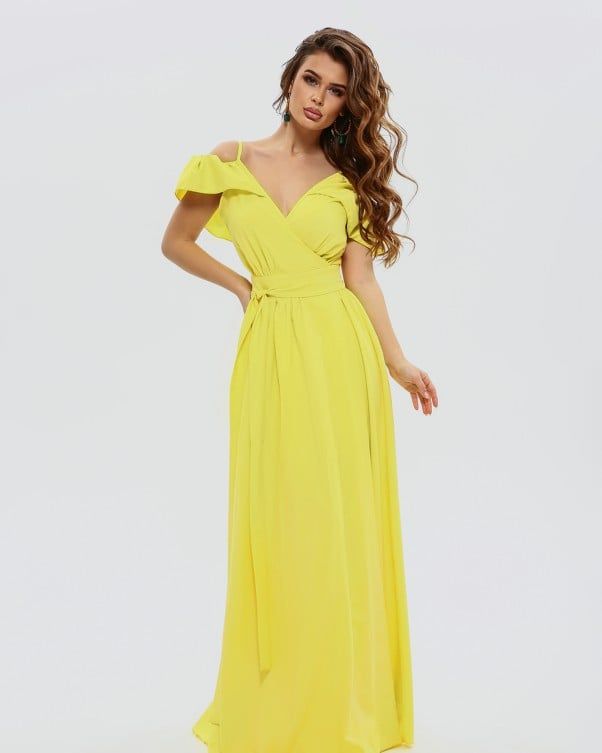 Сукня ISSA PLUS 10816 S жовтий купити недорого в Ти Купи