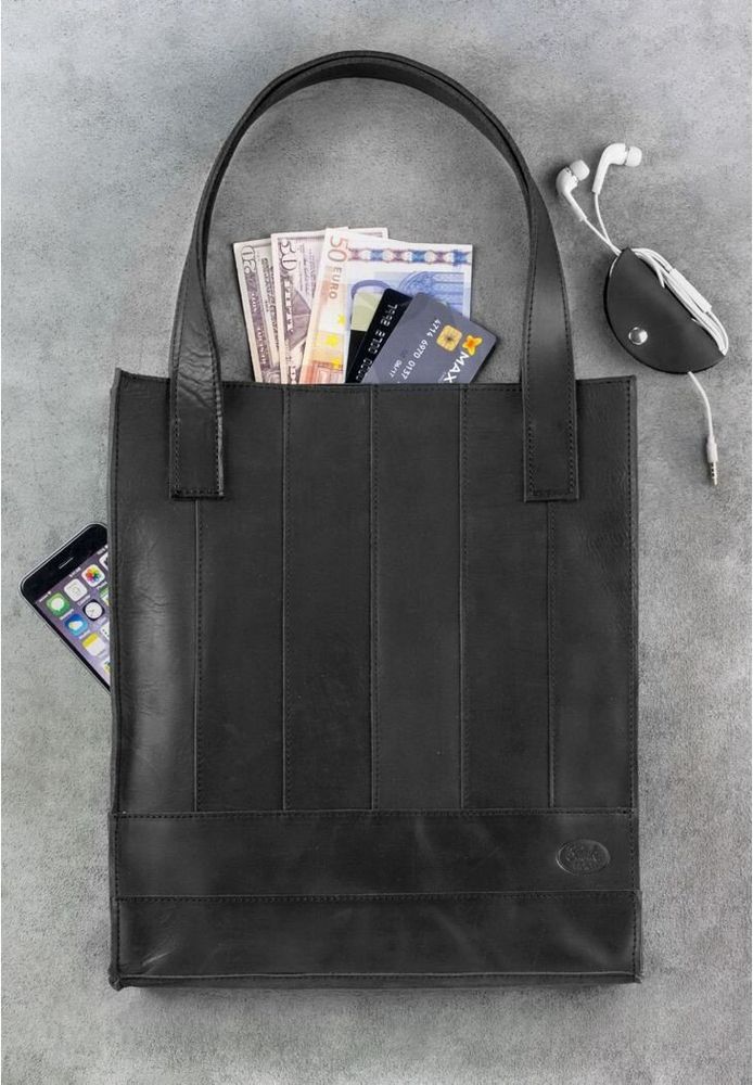 Жіноча шкіряна сумка BlankNote Бетсі чорна - BN-BAG-10-G-KR купити недорого в Ти Купи