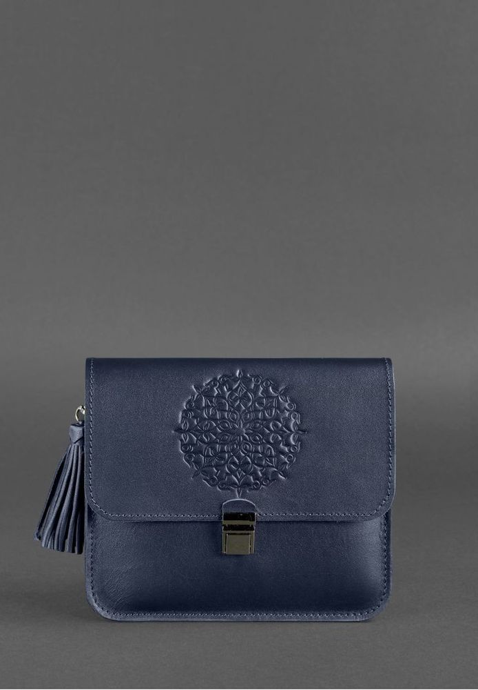 Женская кожаная сумка BlankNote Лилу темно-синяя BN-BAG-3-NAVY-BLUE купить недорого в Ты Купи