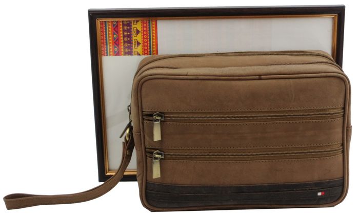Мужская кожаная сумка-борсетка ALWAYS WILD 9679-S1-2-R коричневый купить недорого в Ты Купи