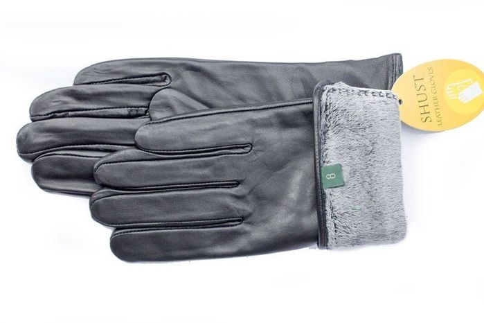 Черные женские перчатки из натуральной кожи Shust Gloves купить недорого в Ты Купи