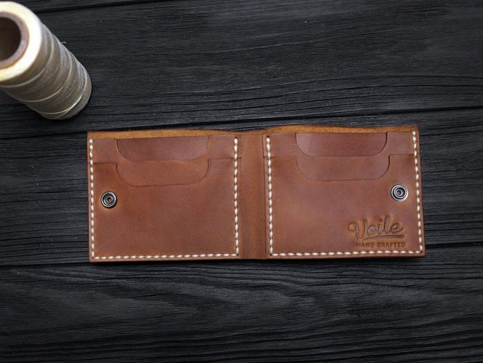 Чоловічий шкіряний гаманець ручної роботи VOILE vl-mw4-lbrn-beg купити недорого в Ти Купи