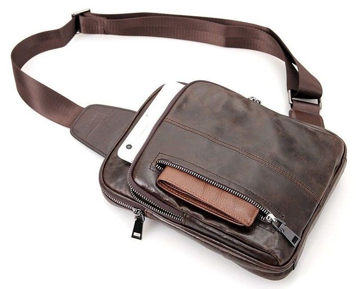 Чоловіча шкіряна сумка Vintage 14415 Темно-коричневий купити недорого в Ти Купи
