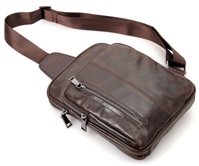Чоловіча шкіряна сумка Vintage 14415 Темно-коричневий купити недорого в Ти Купи