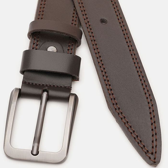 Мужской кожаный ремень Borsa Leather V1115FX18-brown купить недорого в Ты Купи