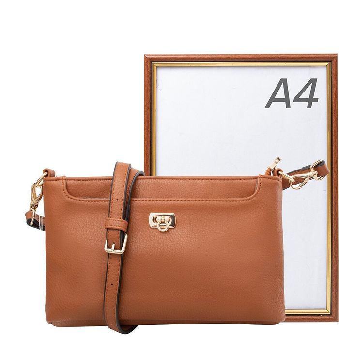 Жіноча сумка-клатч зі шкірозамінника AMELIE GALANTI a991511-l.brown купити недорого в Ти Купи