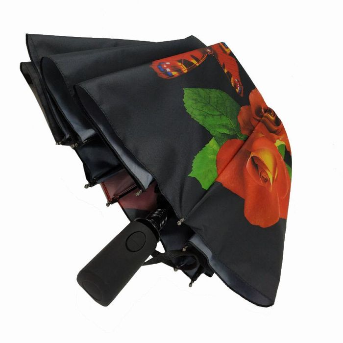 Жіноча складана парасолька напівавтомат Feeling Rain Чорний (469-1) купити недорого в Ти Купи