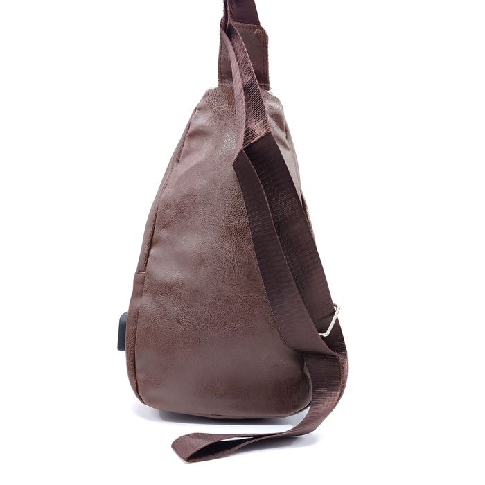 Мужская коричневая сумка слинг из PU-кожи FM-5050-2 brn купить недорого в Ты Купи