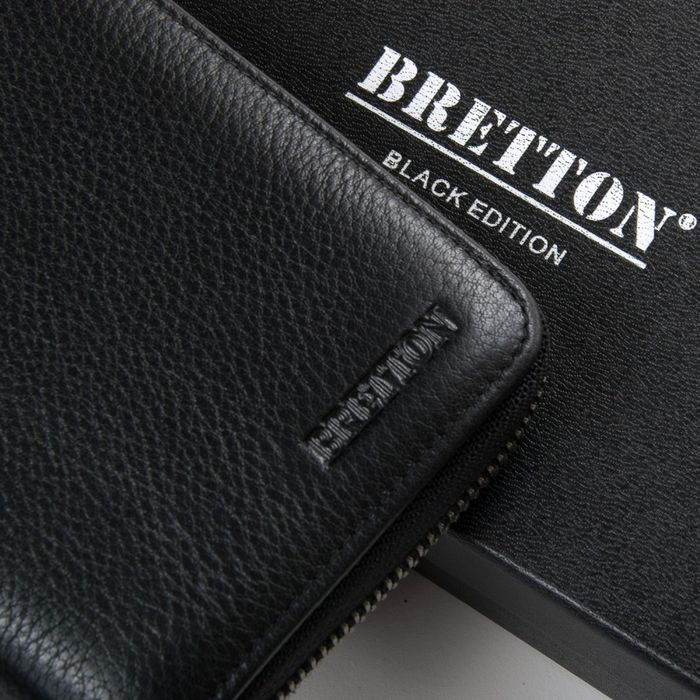 Чоловічий шкіряний гаманець BE BRETTON 211 Чорний купити недорого в Ти Купи