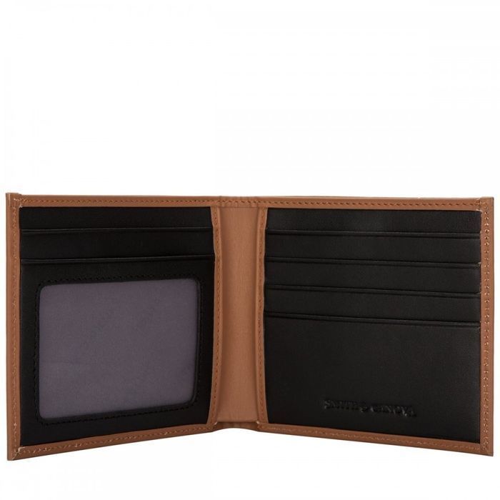 Мужской кожаный кошелек Smith & Canova 90015 Asquith (Black-Tan) купить недорого в Ты Купи