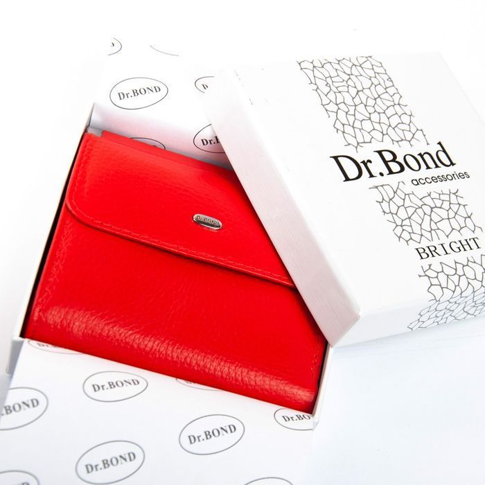 Шкіряний жіночий гаманець Bright DR. BOND WS-33 red купити недорого в Ти Купи