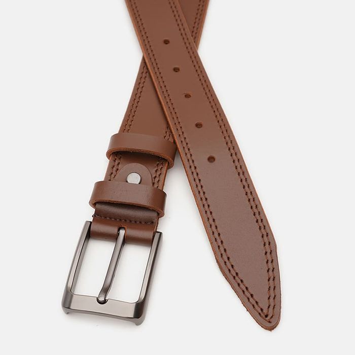 Мужской кожаный ремень Borsa Leather V1115FX47-brown купить недорого в Ты Купи