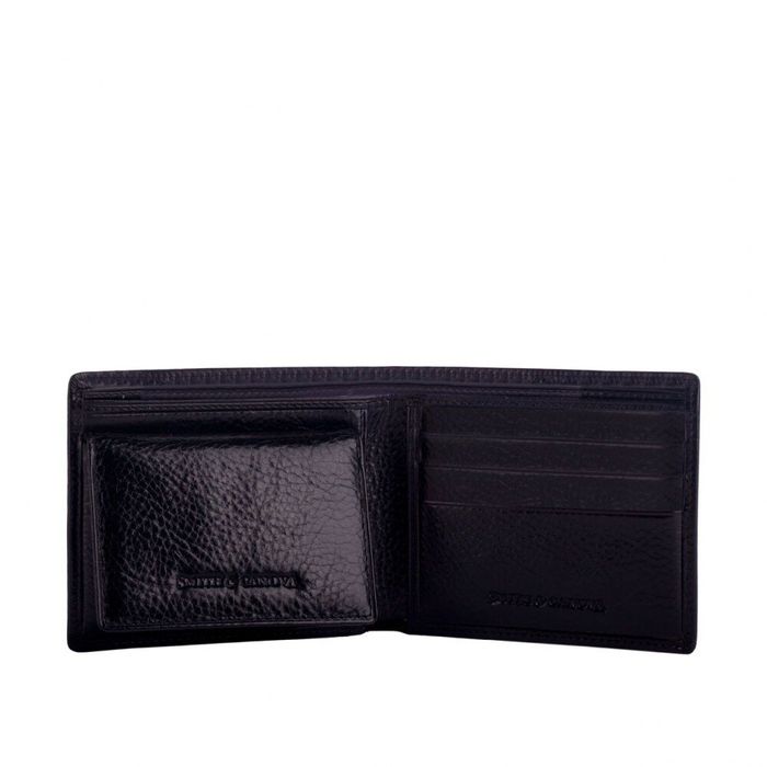Шкіряний чоловічий гаманець Smith and Canova 28595 Rubruck (Black) купити недорого в Ти Купи