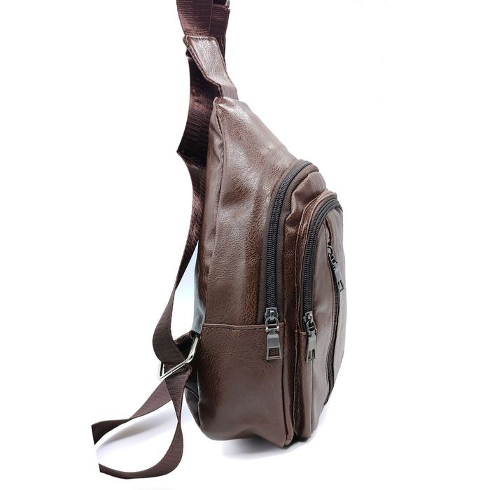 Чоловіча коричнева сумка слінг FM-5050-2 brn купити недорого в Ти Купи