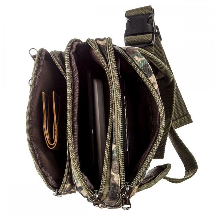 Мужская текстильная милитари сумка на пояс Vintage 20157 купить недорого в Ты Купи