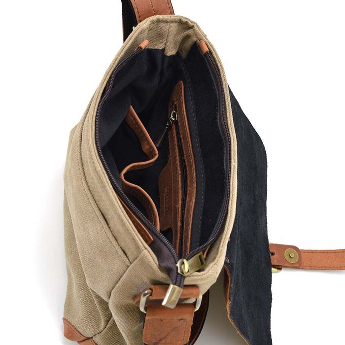Чоловіча сумка через плече зі шкіри та тканини TARWA RBs-1309-4lx купити недорого в Ти Купи